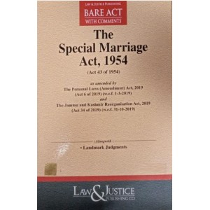 Law & Justice Publishing Co's  The Special Marriage Act, 1954 Bare Act 2024